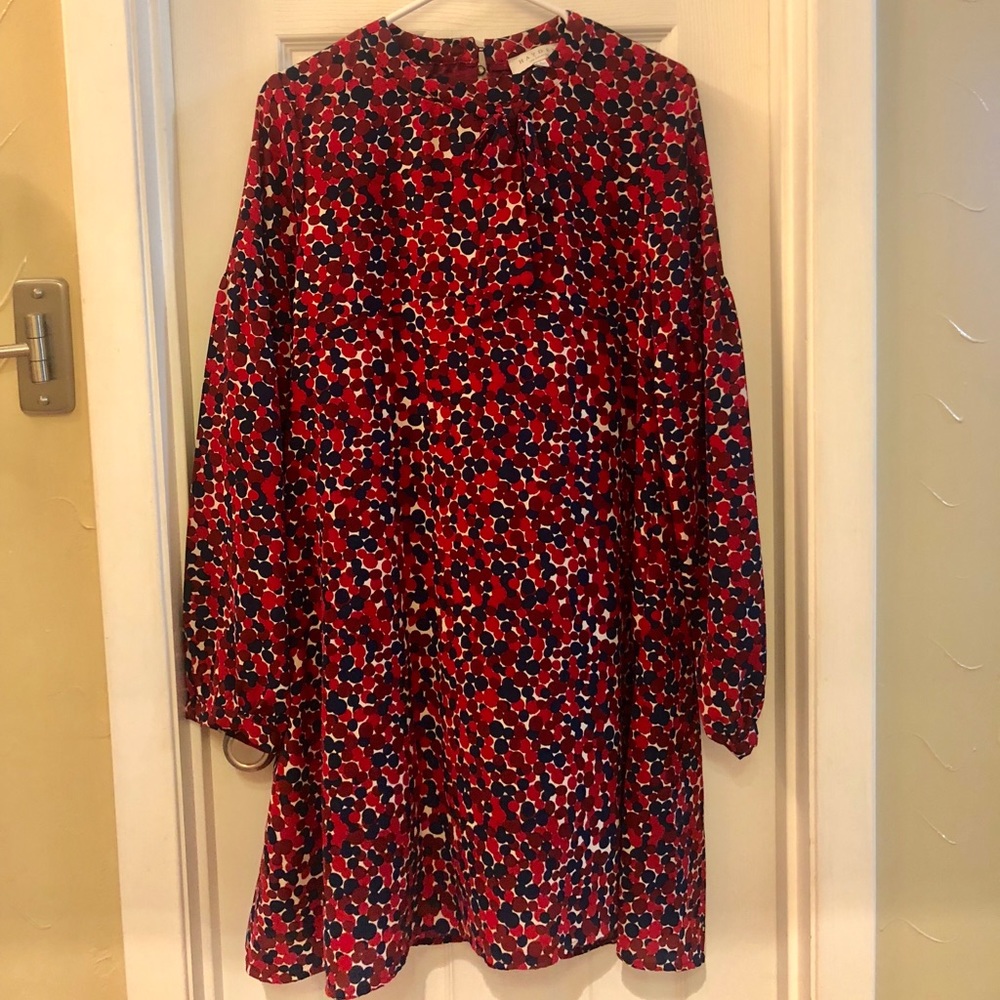 Long sleeved multicolor print dress (never worn)